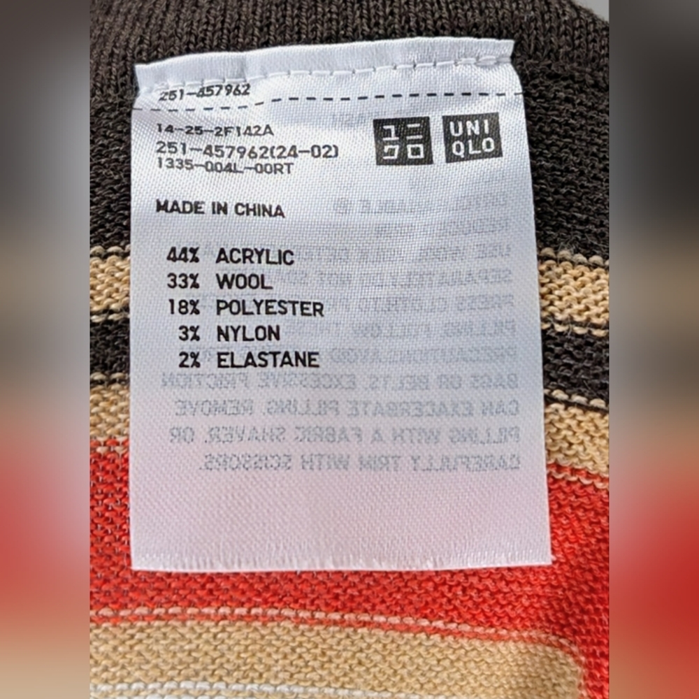 MARNI x UNIQLO MERINO BLEND STRIPED BROWN/ORANGE KNITTED MIDI SKIRT - Picture 8 of 8